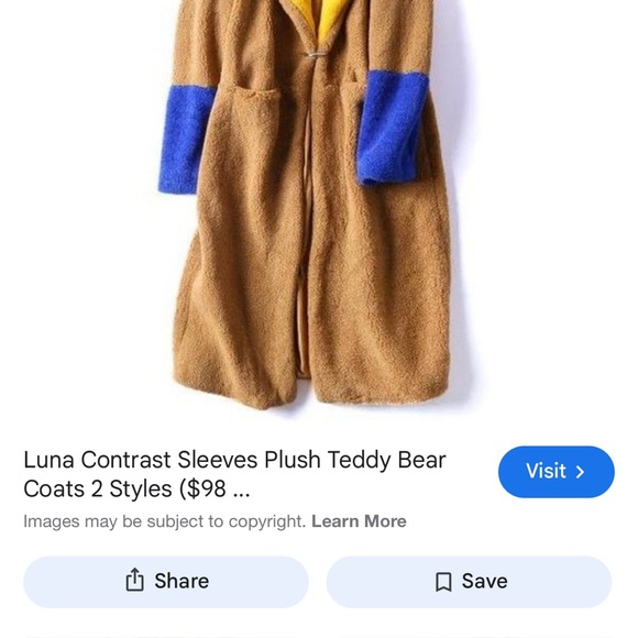 Cozy Brown and Blue Women's Puffer Coat - Picture 2 of 2